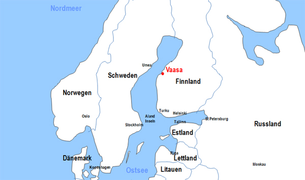 Karte Fhren von und nach Vaasa