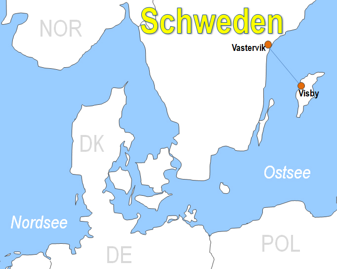 Karte Fhren von und nach Vastervik
